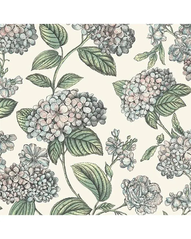 PAPEL PINTADO Ramo di Ortensia Pastel On Stone 123-8039