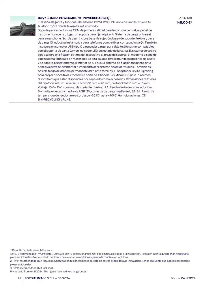 Catálogo de Ford de accesorios Ford Puma 13 de noviembre al 13 de noviembre 2025 - Página 49