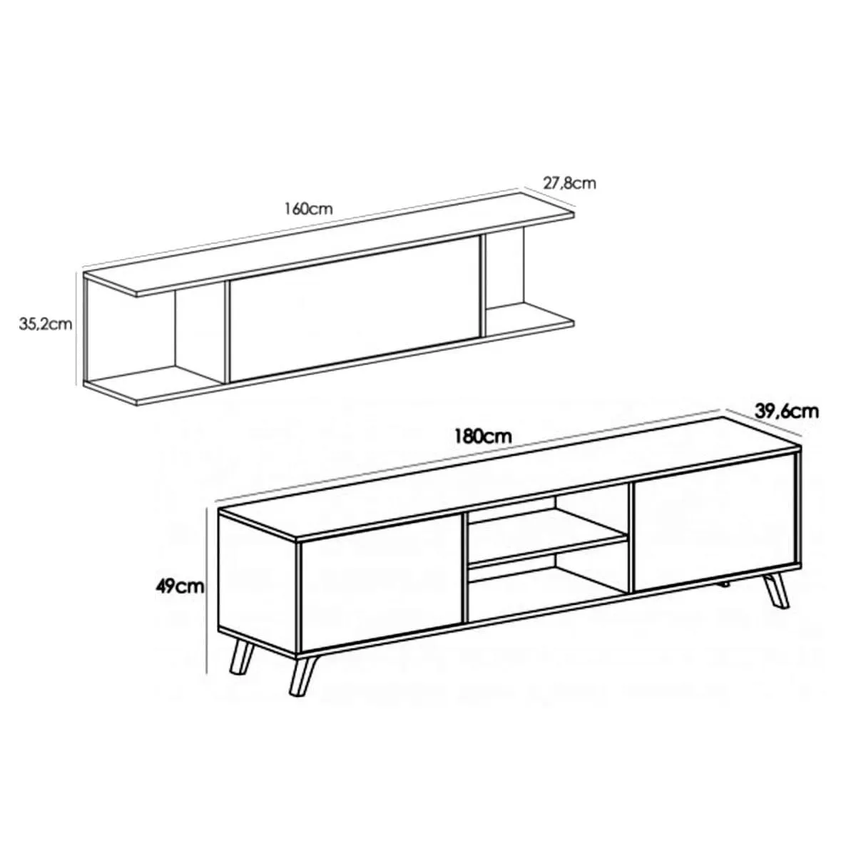 Composición de salón Soto 2 compacto 180 cm