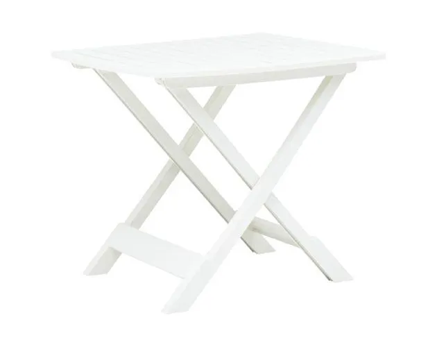 vidaXL mesa de jardín plegable de plástico blanco 79x72x70 cm