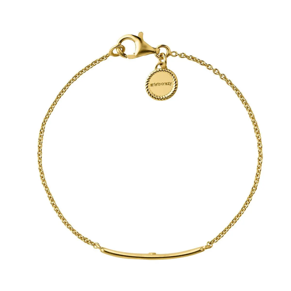 Pulsera esclava de plata bañada en oro amarillo de 18kt con corazón interior