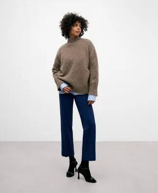 Navy blue skinny trousers for women