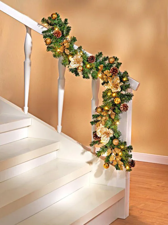 Guirnalda con luces de Navidad LED dorado