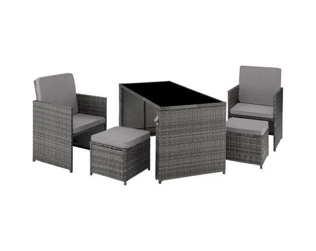 Conjunto de ratán palermo , gris