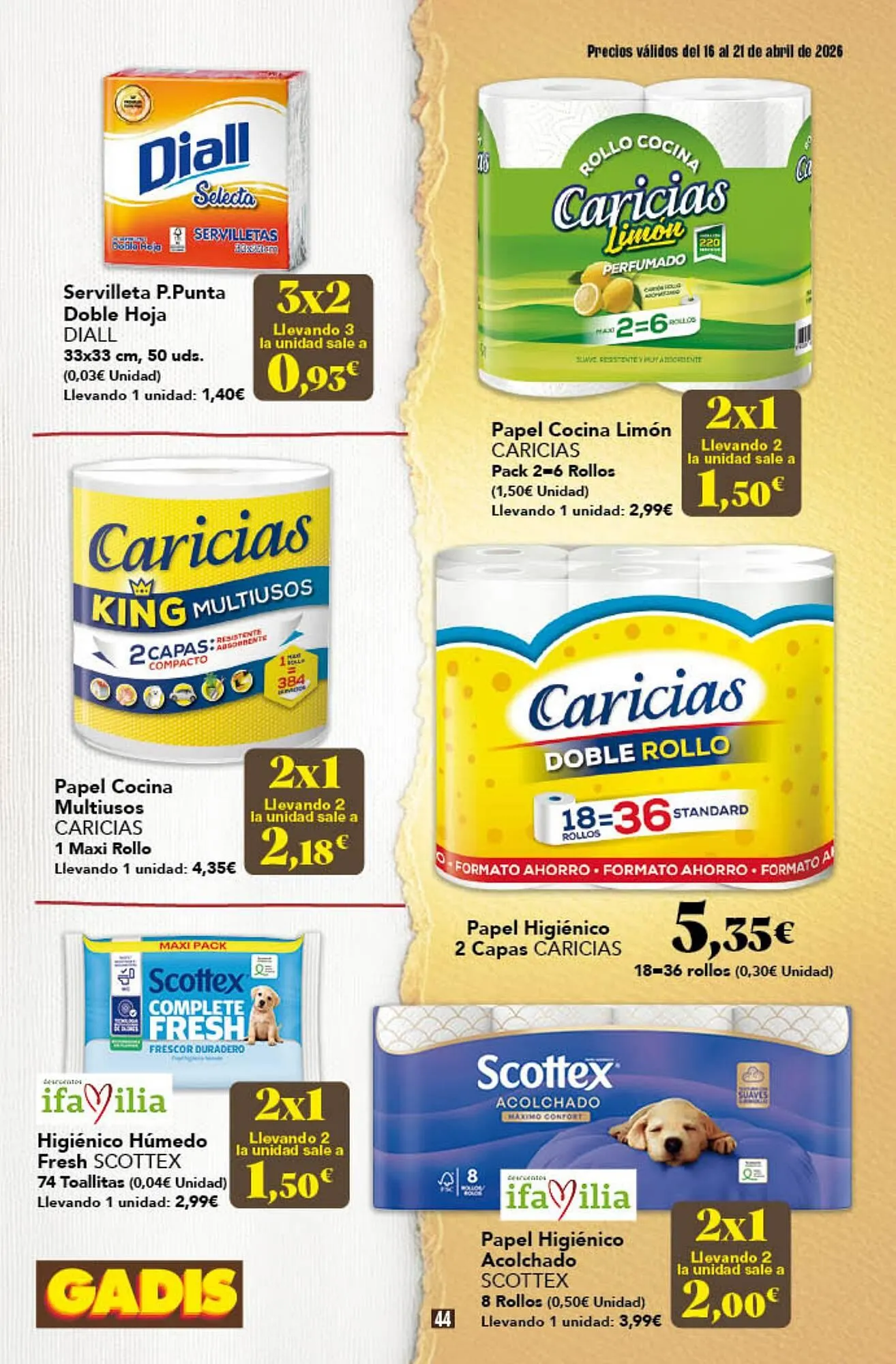 Catálogo de Folleto Gadis 16 de abril al 21 de abril 2026 - Página 44