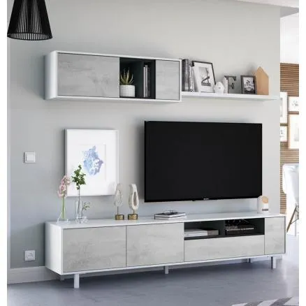Moderno apilable de salón en blanco y gris