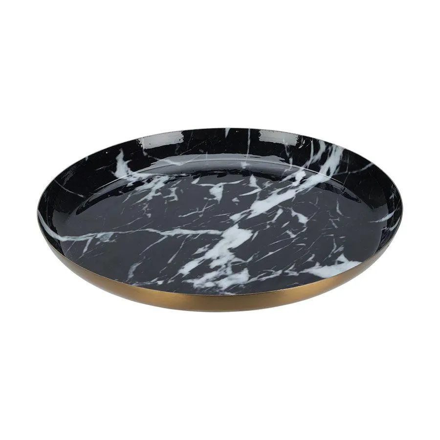 Bandeja redonda mármol negro 23 cm Koopman