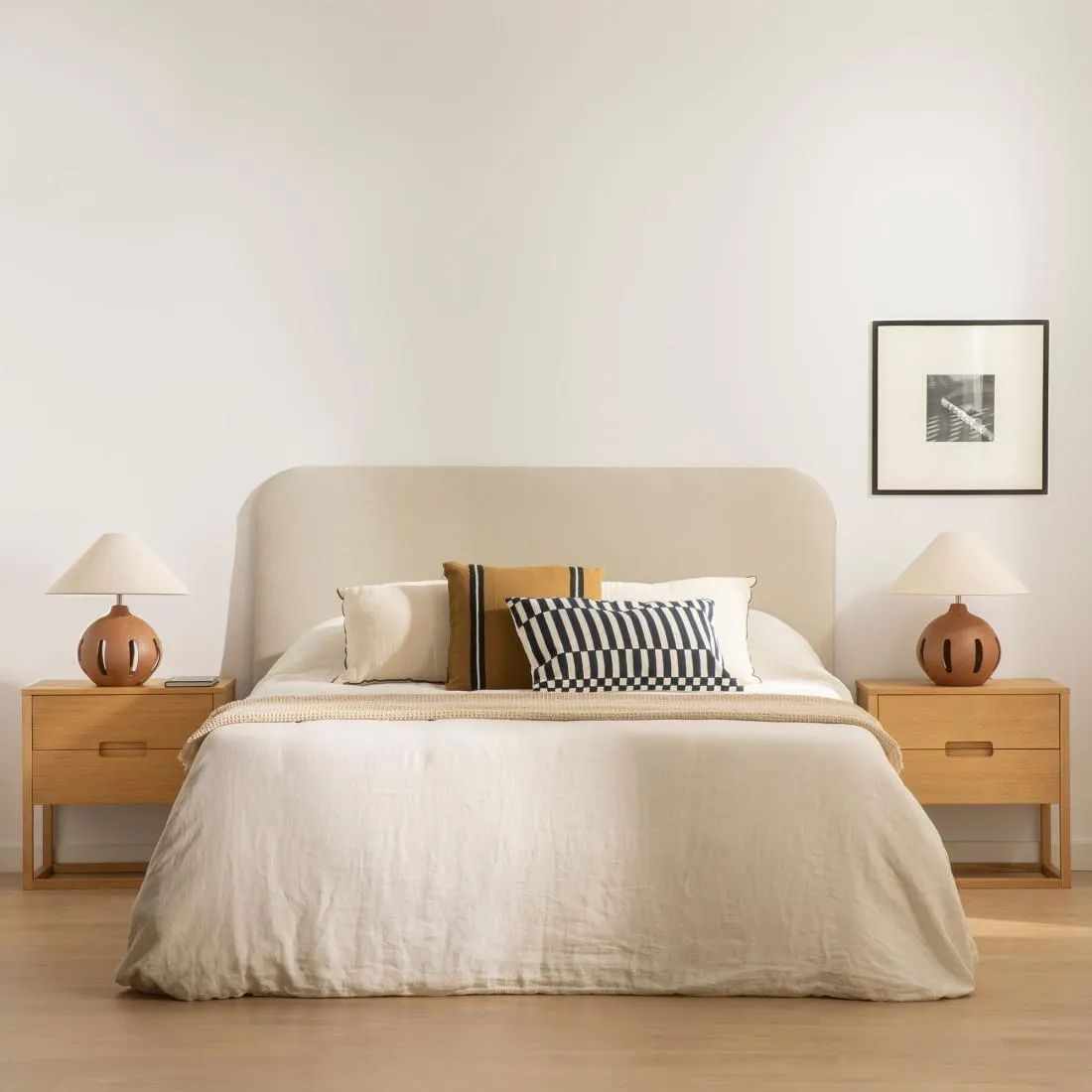 Cabecero tapizado 150/160 beige