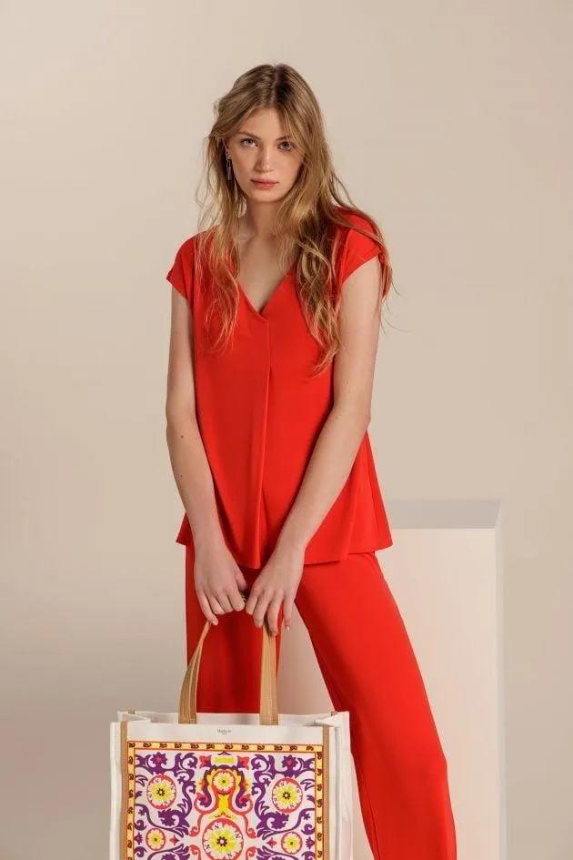 Camiseta con pliegue central