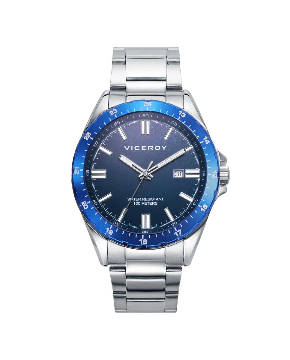 Reloj de hombre Magnum con caja de acero bicolor en color azul