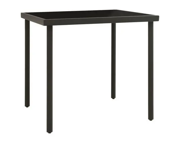 vidaXL mesa de comedor jardín vidrio y acero gris antracita 80x80x72cm
