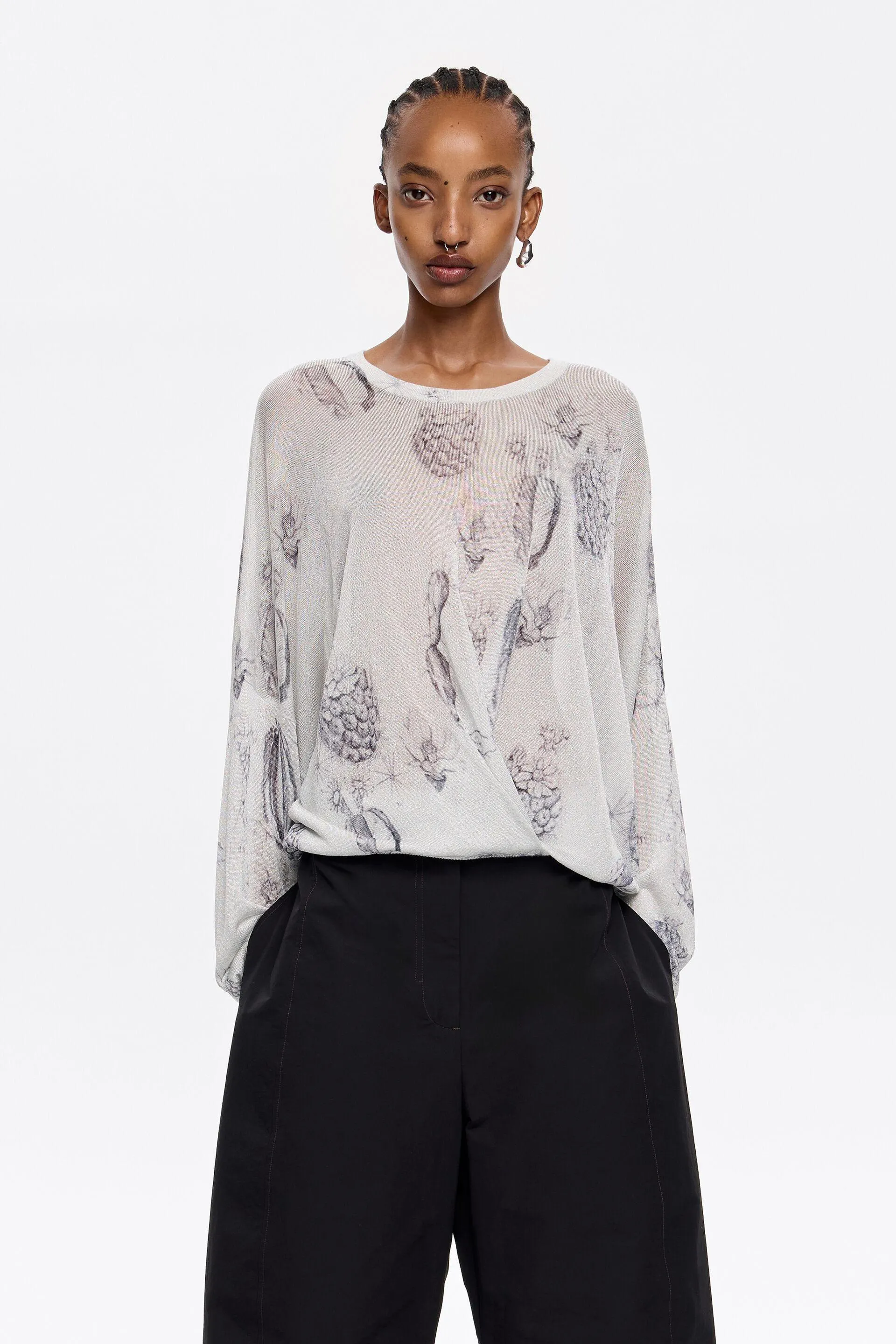 Jersey lúrex Cactus Lápiz blanco