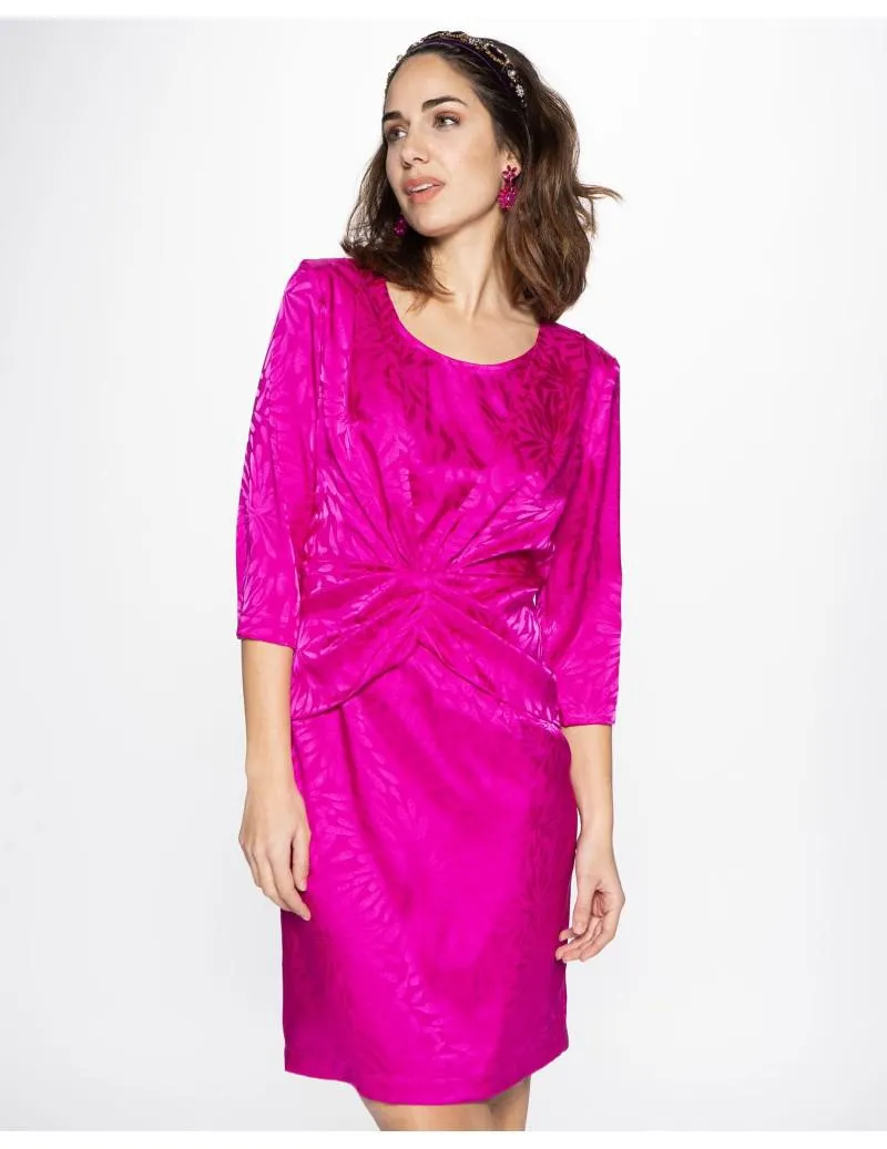 Vestido jacquard drapeado