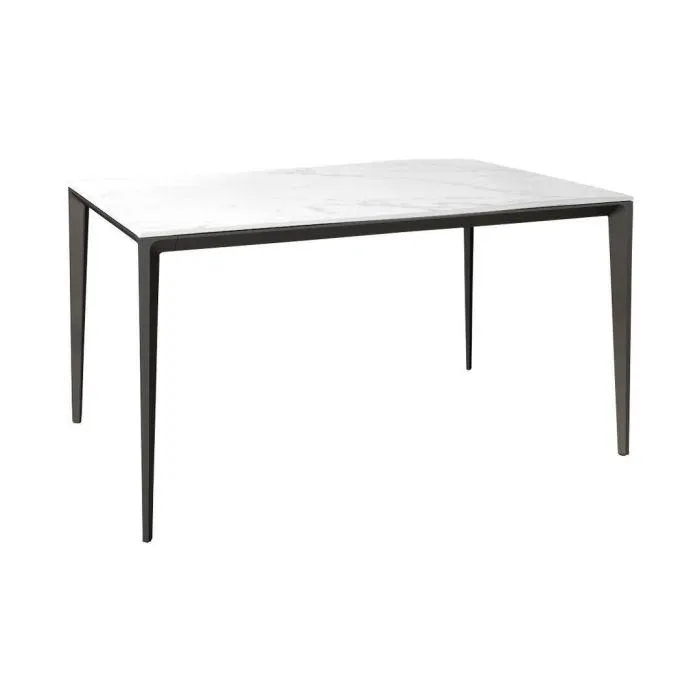Mesa de Comedor Rectangular 180 cm Porcelánico y Metal Negro Cortés
