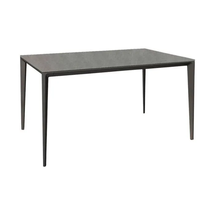 Mesa de Comedor Rectangular 160 cm Porcelánico y Metal Negro Cortés