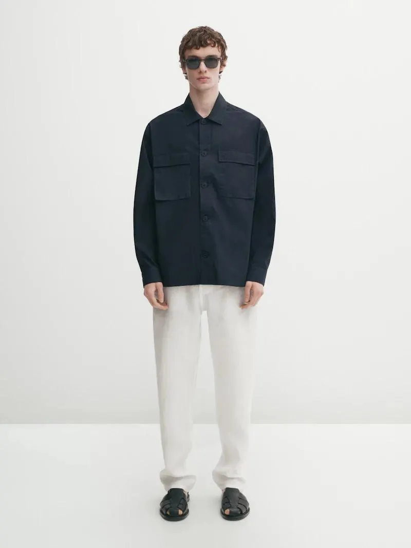 Sobrecamisa algodón bolsillos pecho