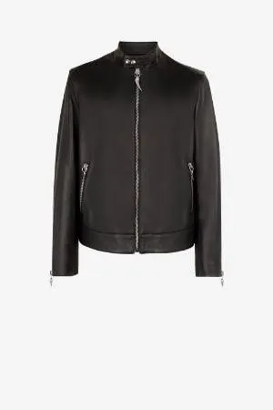 Cazadora de cuero con estampados Jaguar y Snake