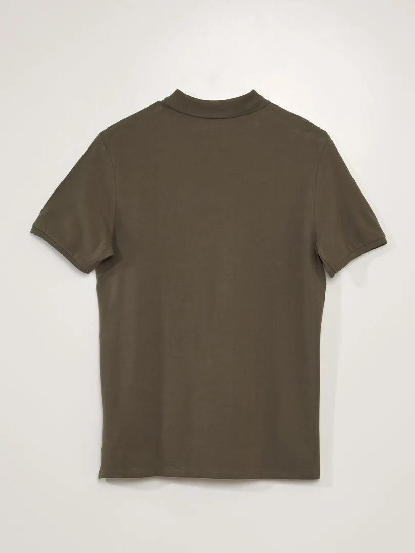Polo de piqué de algodón - KAKI