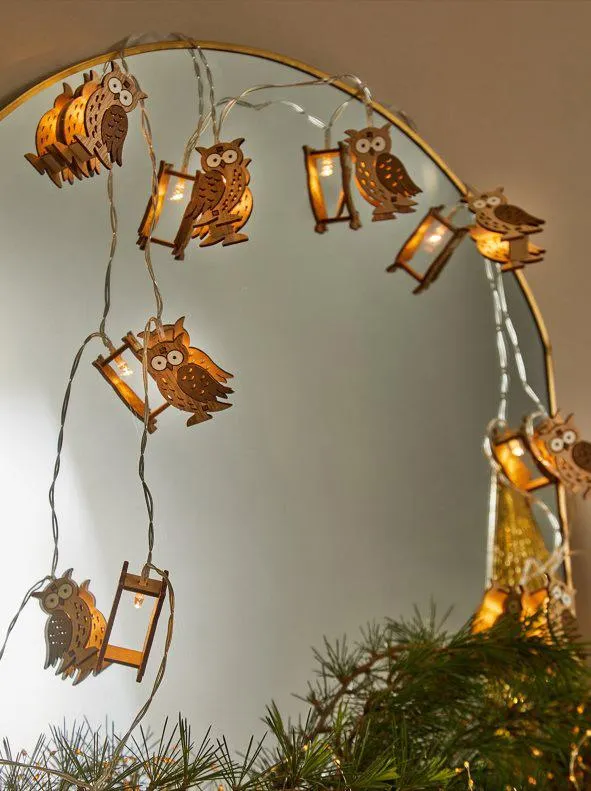 Guirnalda de luces LED búhos