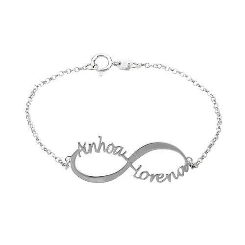 Pulsera infinito nombres plata