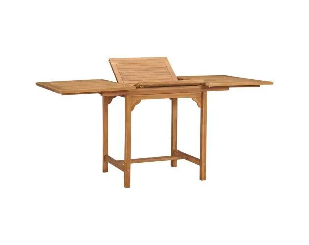 vidaXL mesa de jardín extensible madera maciza teca (110-160)x80x75cm