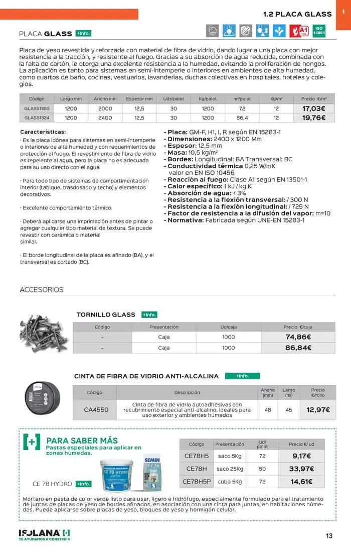 Catálogo de PLACA DE YESO LAMINADO – TARIFA ISOLANA 31 de marzo al 31 de marzo 2025 - Página 8