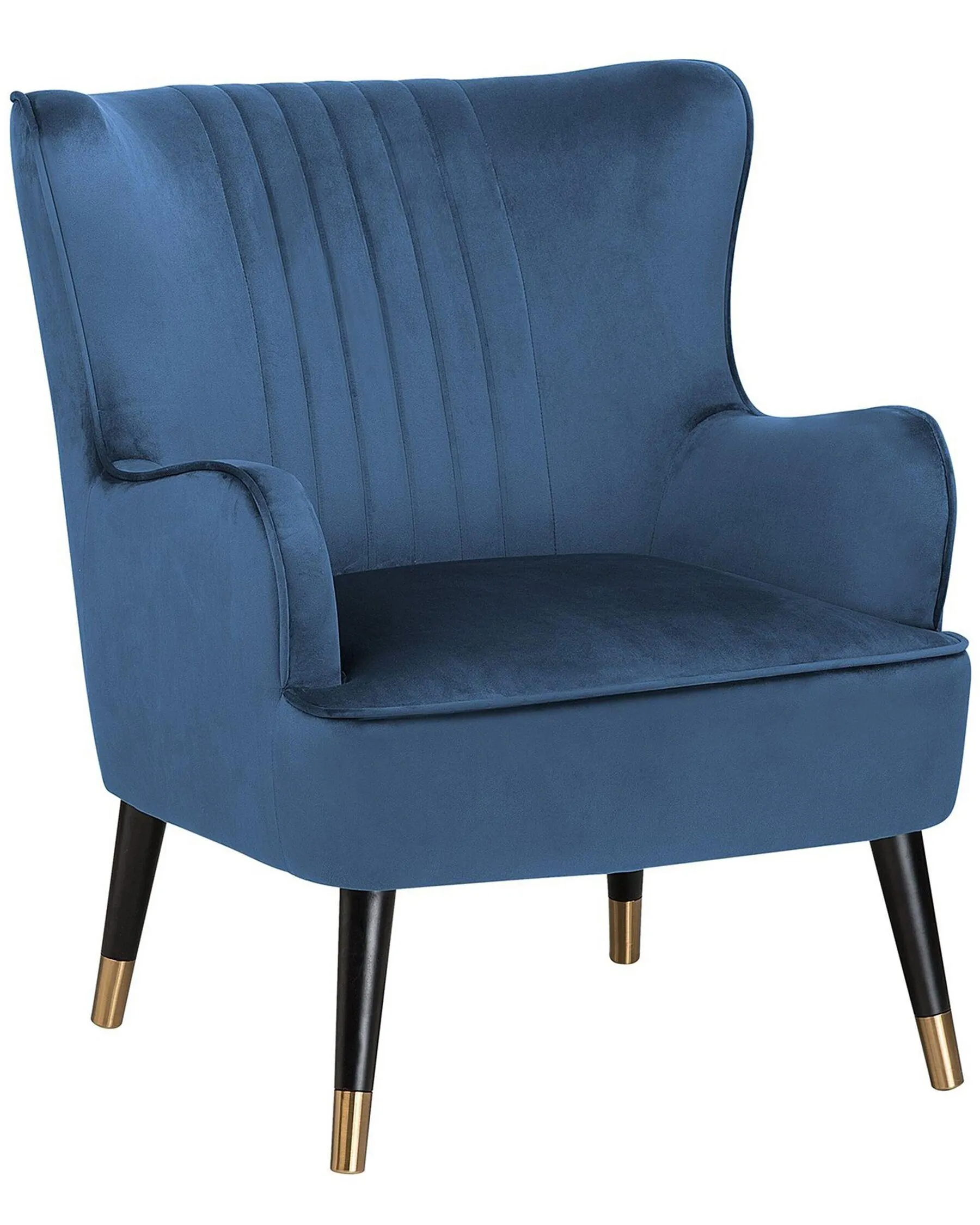 Sillón orejero VARBERG Terciopelo Azul oscuro