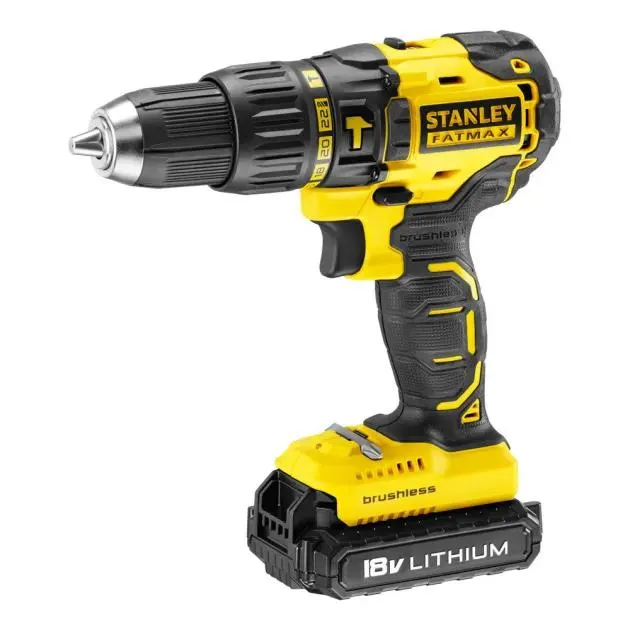 Taladro percutor 18 V brushless 2 baterías 2 Ah Stanley