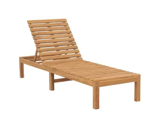 Vidaxl tumbona de madera maciza de teca
