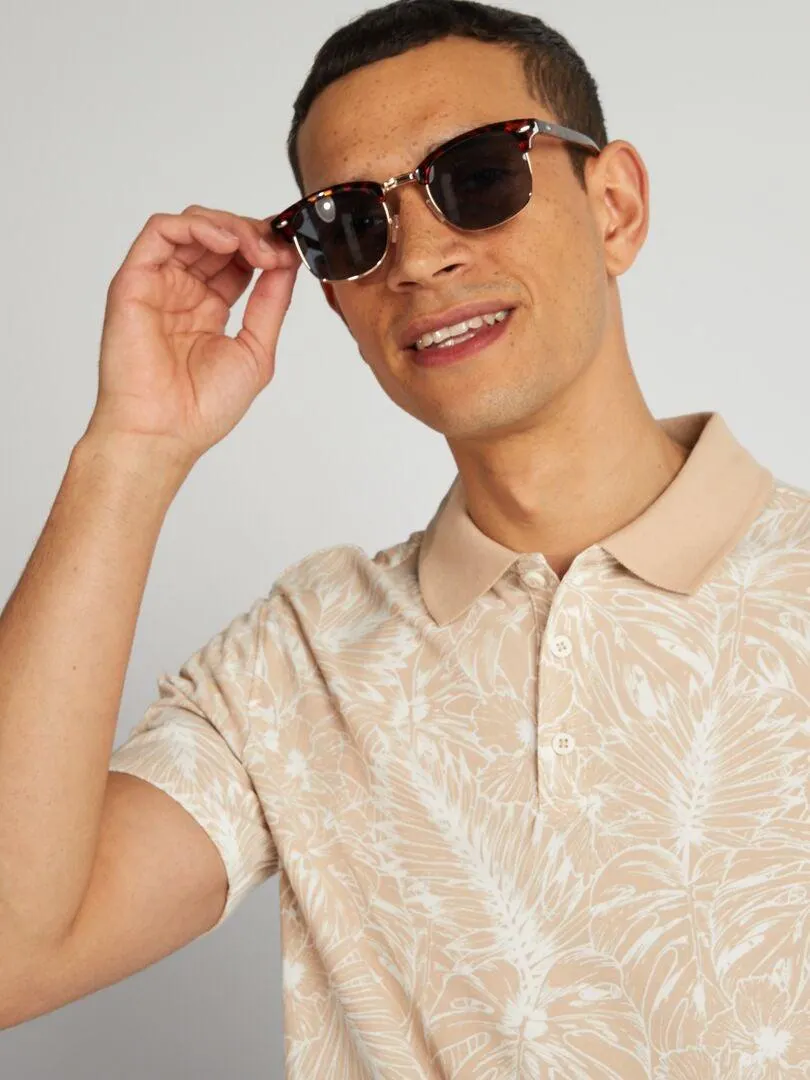 Polo estampado - BEIGE