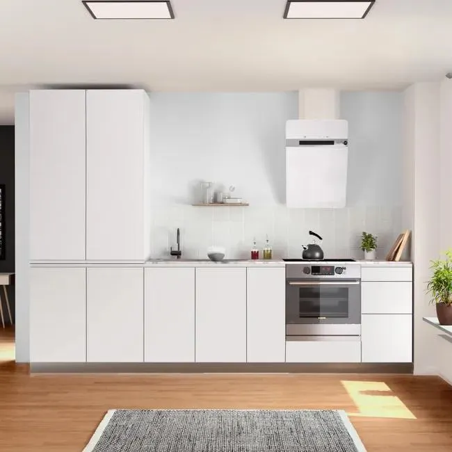Cocina en kit DELINIA iD Tokyo blanco mate con columna 300 cm