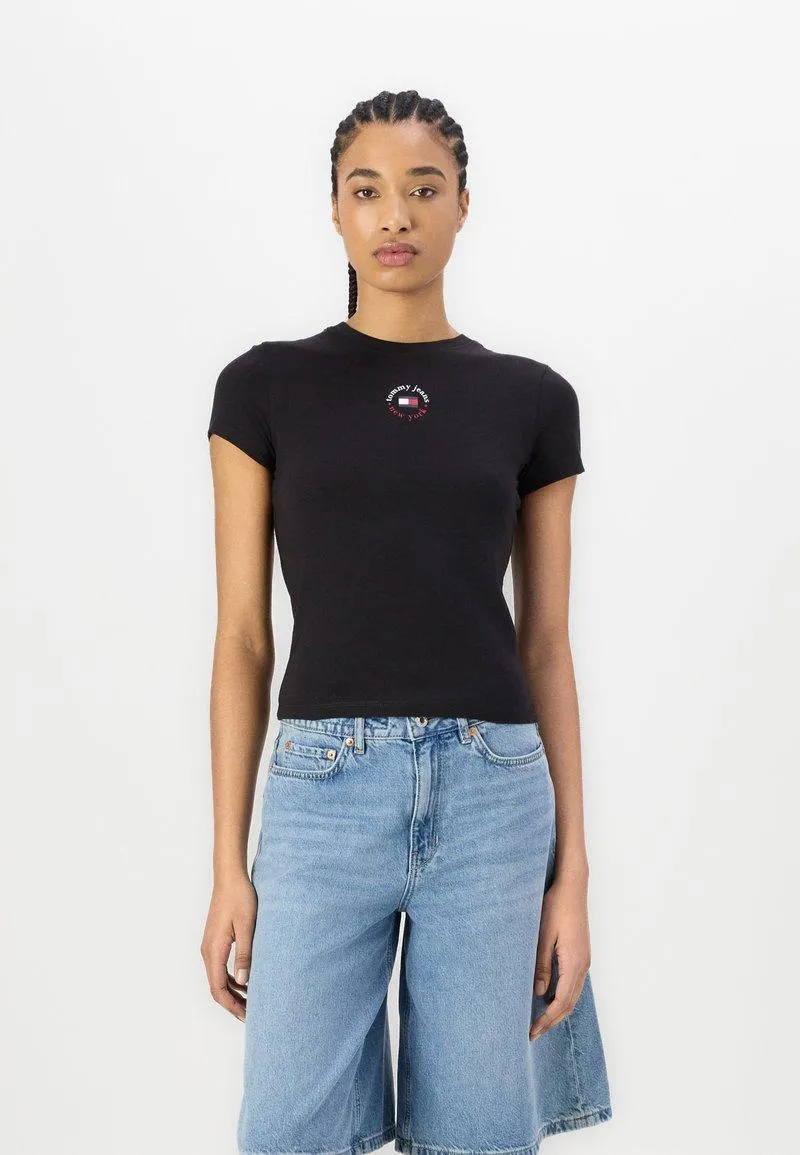 SLIM ESSENTIAL LOGO TEE - Camiseta estampada - black