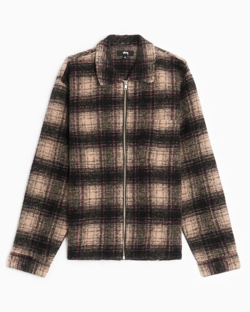 Stüssy Men's Wool Plaid Zip Shirt