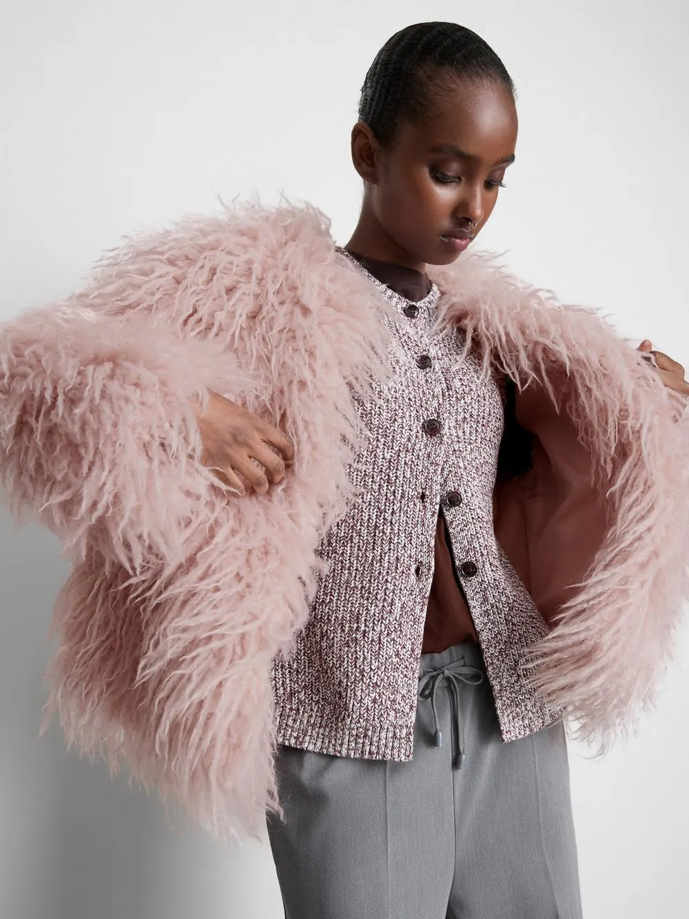 Chaqueta holgada de pelo sintético