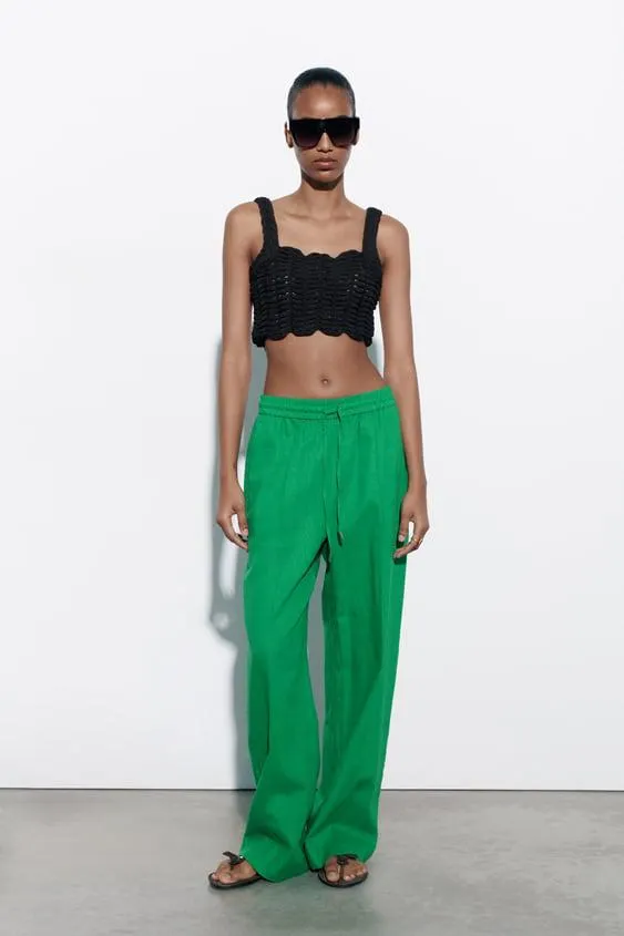 PANTALÓN ANCHO CON LINO