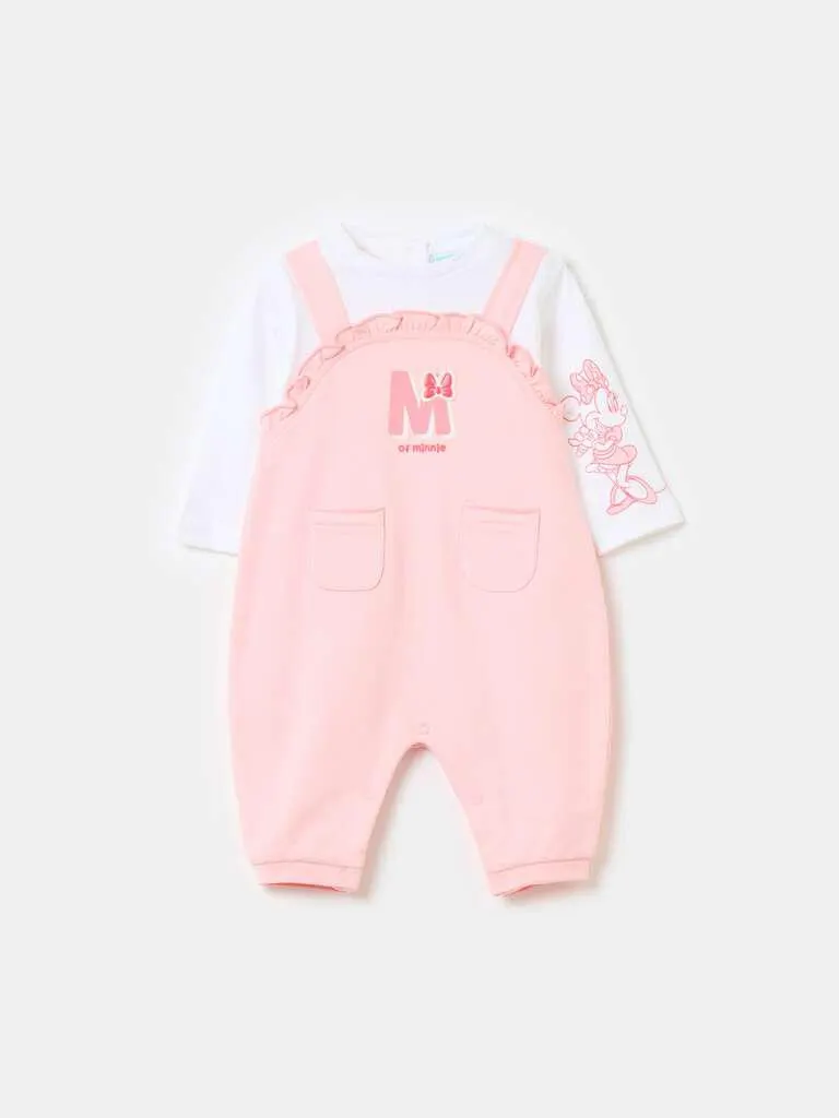 Organic cotton onesie with Minnie Mouse print Blanc/rose