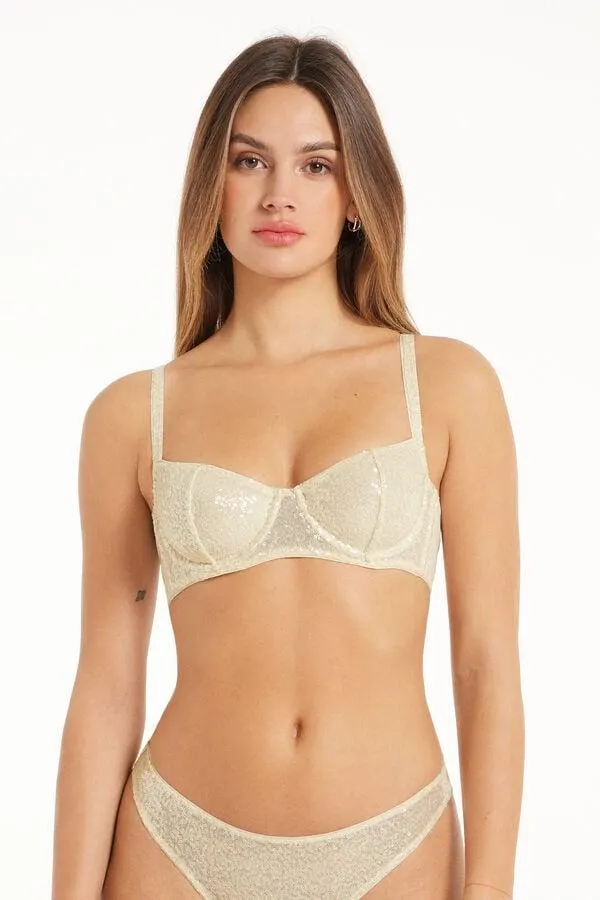 Sujetador Balconette Paris con Cuello Recto Daily Sequin