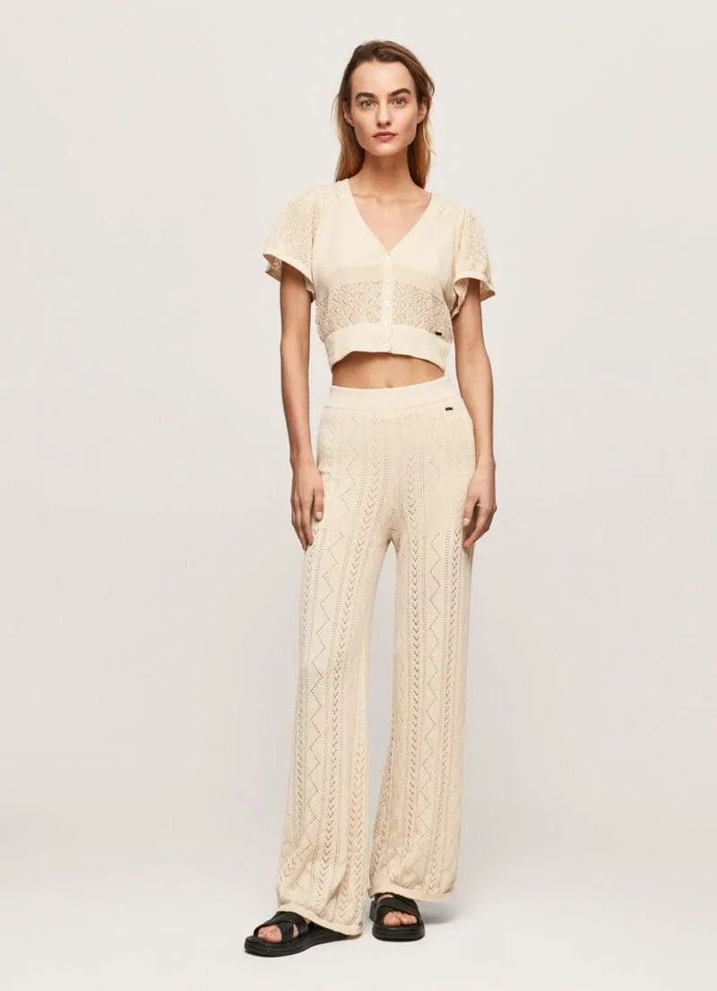 CARDIGAN PUNTO FINO CALADO