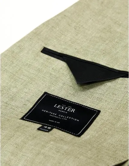 Chaqueta lino espiga Verde