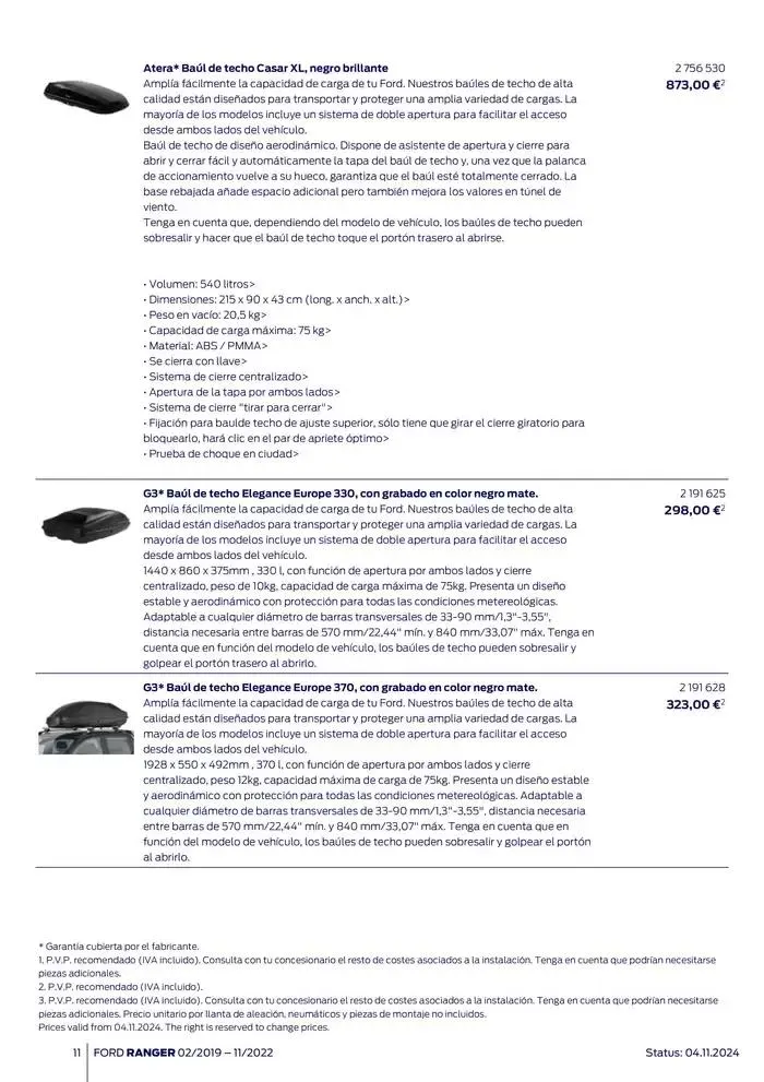 Catálogo de Ford de accesorios Ford Ranger 13 de noviembre al 13 de noviembre 2025 - Página 11