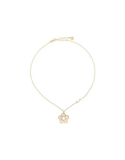 Collar corto Roxana con charm de flor en madreperla