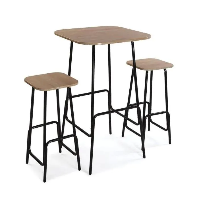 Juego de Mesa con 2 Sillas en Negro 20880080