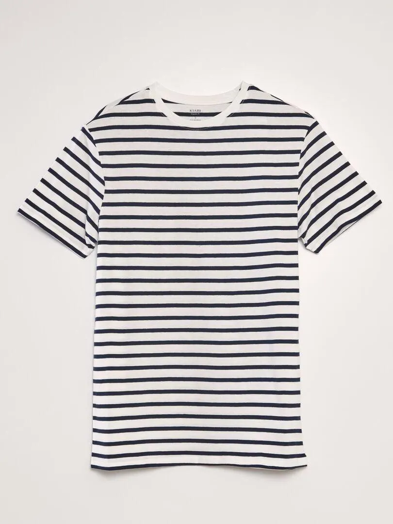 Camiseta marinera de algodón - BLANCO