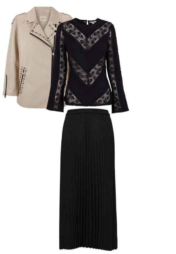 Conjunto de top, biker, top, falda y biker