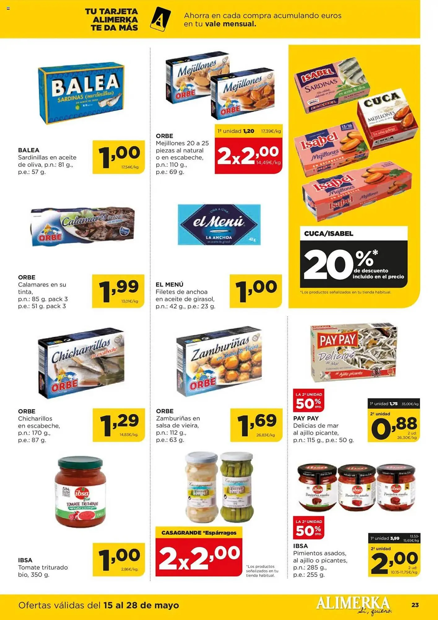 Catálogo de Folleto Alimerka 15 de mayo al 28 de mayo 2025 - Página 23
