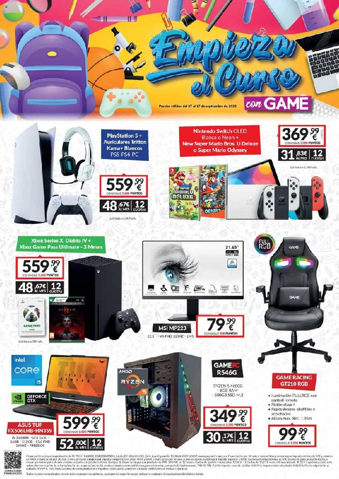 Catálogo de Folleto Game 7 de septiembre al 17 de septiembre 2023 - Página 1