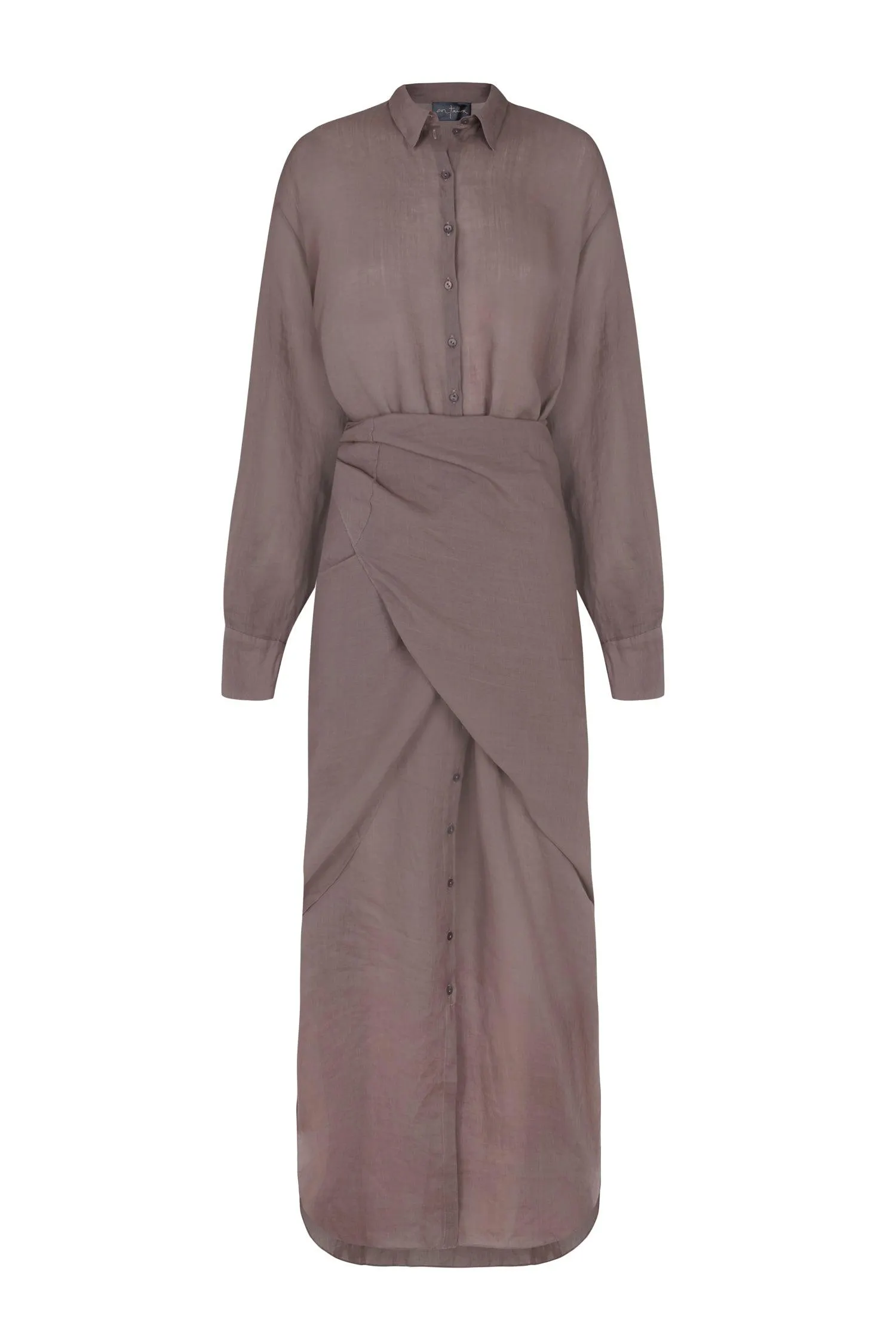 Rami, vestido midi en ramio lavanda