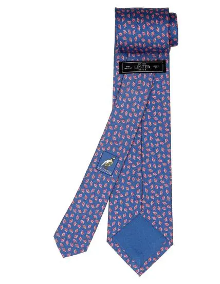 Corbata hojas Azul/rosa