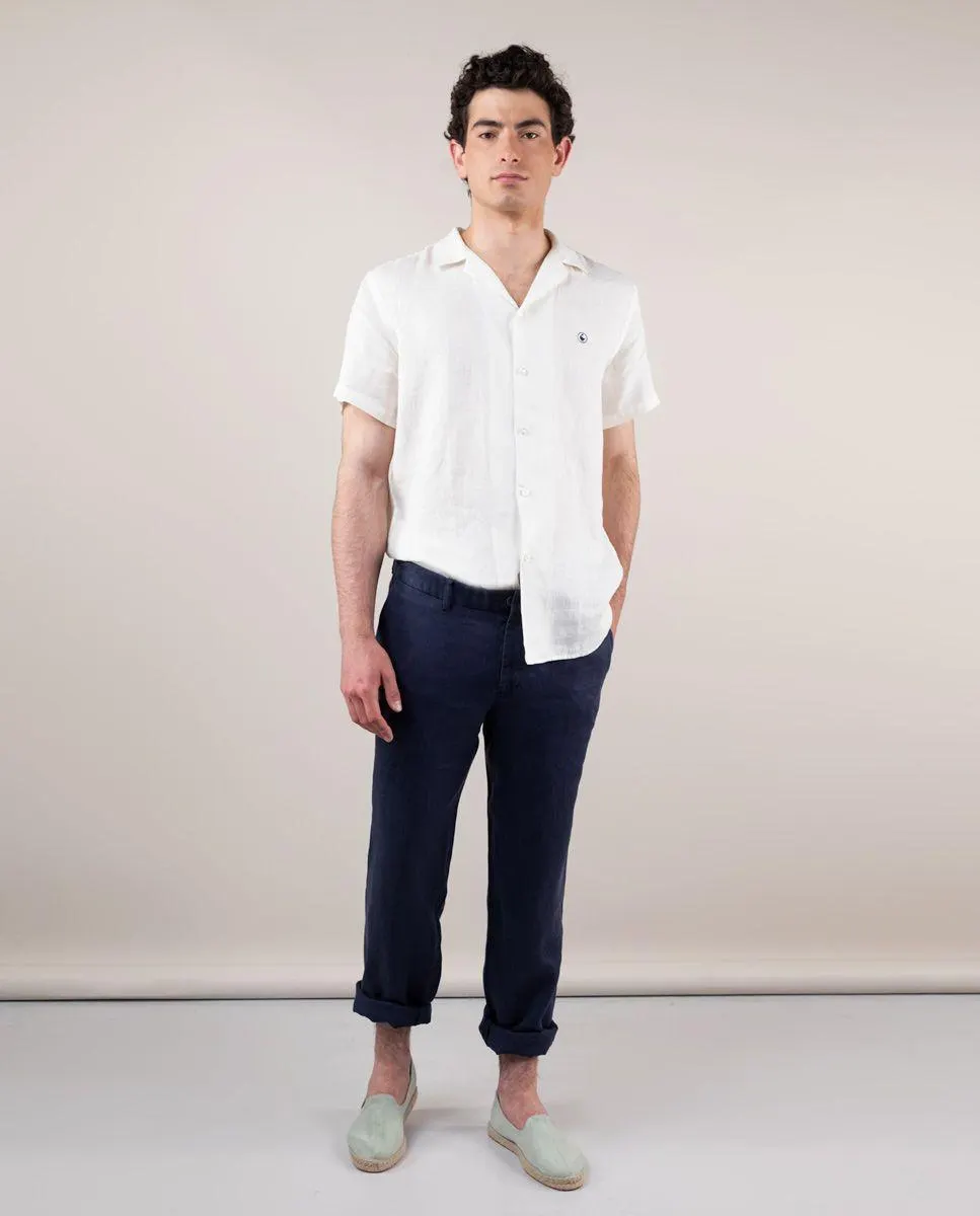 Pantalón Garment Dyed Lino Marino