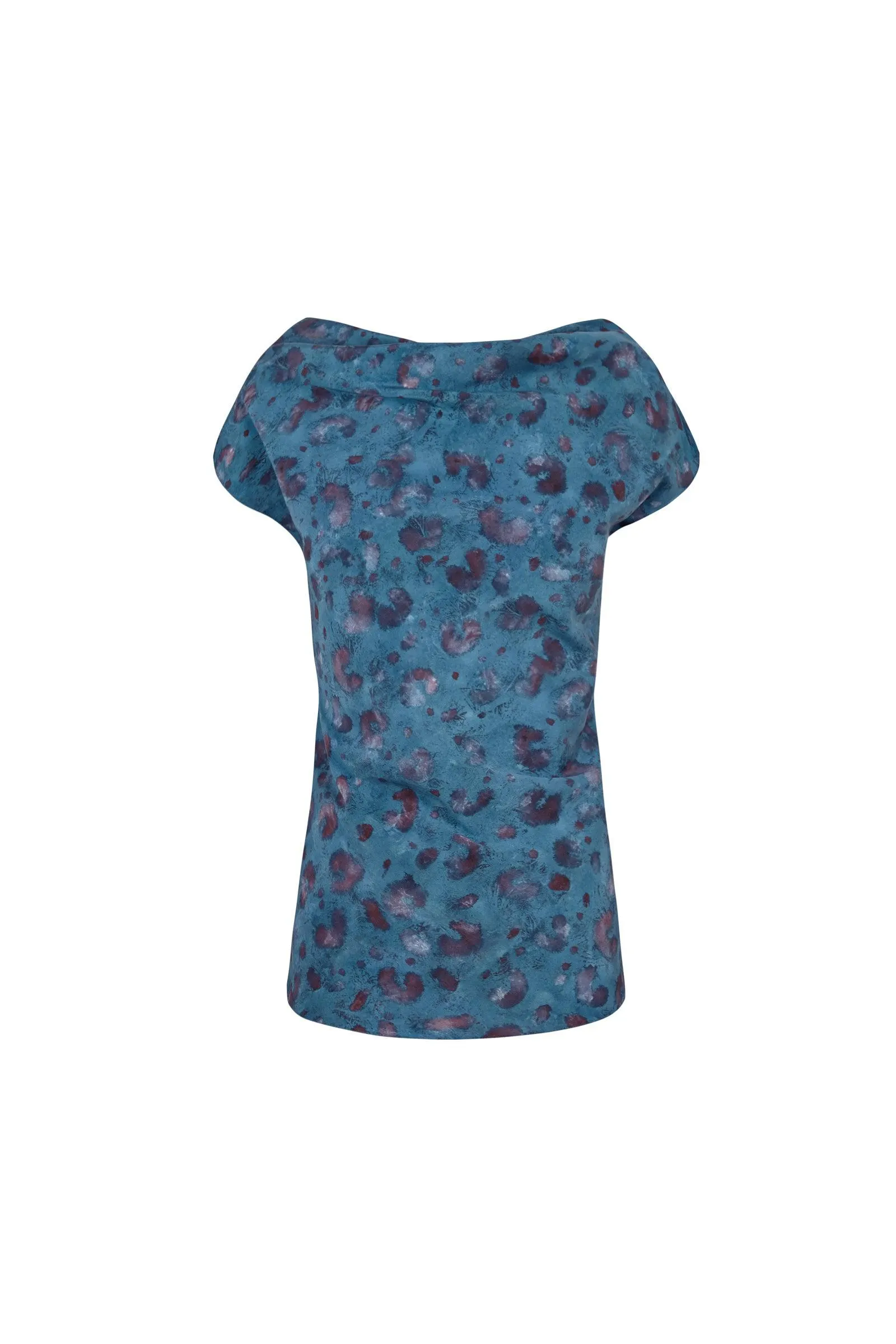 Camaron, top en seda stretch isla print